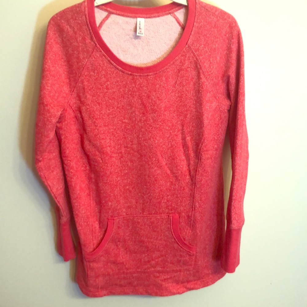 Red/pink crew neck sweatshirt